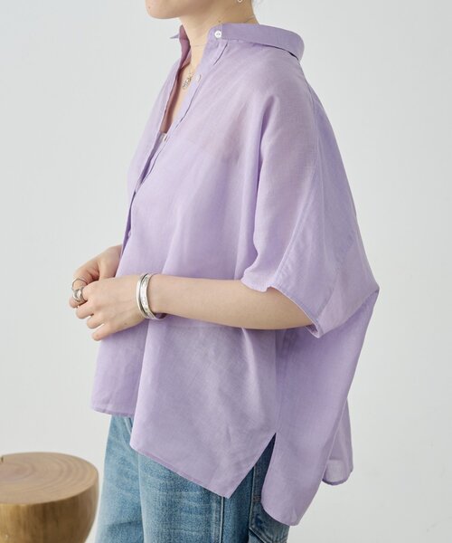 BEARDSLEY（ビアズリー）の「ポンチョシャツ（シャツ/ブラウス・レディース・カーキ/パープル・FREE）」の10枚目の写真