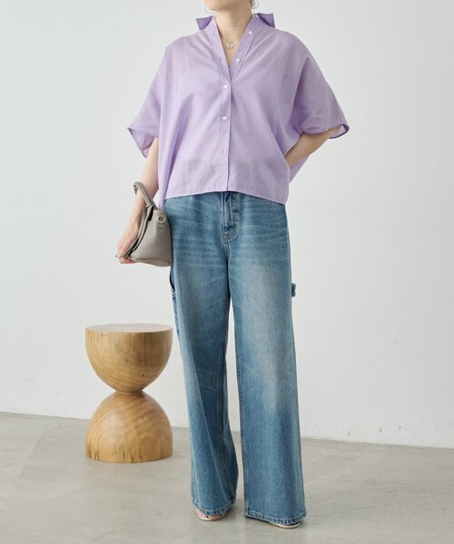 BEARDSLEY（ビアズリー）の「ポンチョシャツ（シャツ/ブラウス・レディース・カーキ/パープル・FREE）」の12枚目の写真