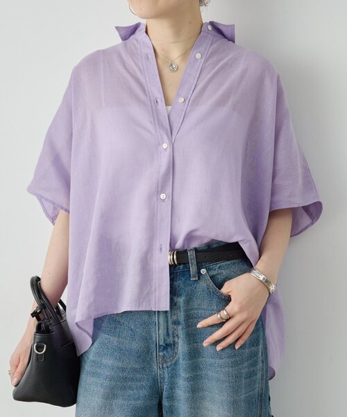 BEARDSLEY（ビアズリー）の「ポンチョシャツ（シャツ/ブラウス・レディース・カーキ/パープル・FREE）」の15枚目の写真