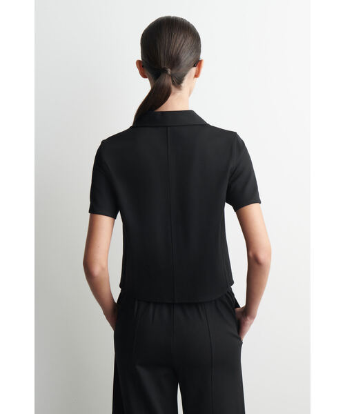 COS（コス）の「ツイルジャージー 半袖ブレザー（その他アウター・レディース・ダークブラウン系1/ブラック・XS/L/XL/S/M）」の4枚目の写真