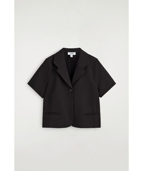 COS（コス）の「ツイルジャージー 半袖ブレザー（その他アウター・レディース・ダークブラウン系1/ブラック・XS/L/XL/S/M）」の6枚目の写真