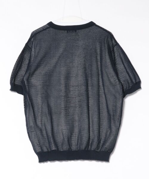 TAKA-Q（タカキュー）の「アンサンブル 2枚 セット メンズ 透かし編み Vネック プルオーバー & 半袖 Tシャツ ややゆったり ルーズ（アンサンブル・メンズ・ベージュ/ネイビー・MEDIUM/LARGE/X-LARGE）」の3枚目の写真