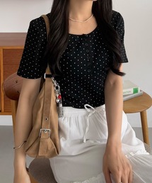 callautia（カラウティア）の「ヘンリーネックトップス（Tシャツ/カットソー）」