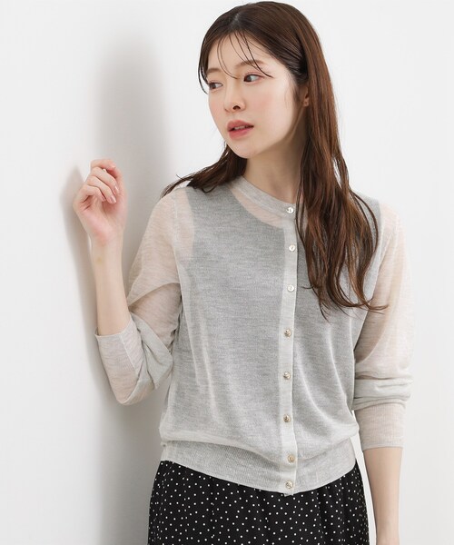 grove（グローブ）の「【洗える/名品】大人の透け感、シアーカーディガン（カーディガン/ボレロ・レディース・ブラウン系/ブラック/グレー/オフホワイト/サックスブルー/オレンジ系・02/03/04/05/01）」の13枚目の写真