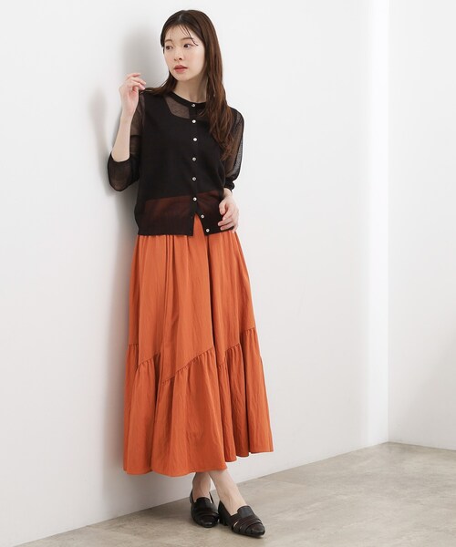 grove（グローブ）の「【洗える/名品】大人の透け感、シアーカーディガン（カーディガン/ボレロ・レディース・ブラウン系/ブラック/グレー/オフホワイト/サックスブルー/オレンジ系・02/03/04/05/01）」の18枚目の写真