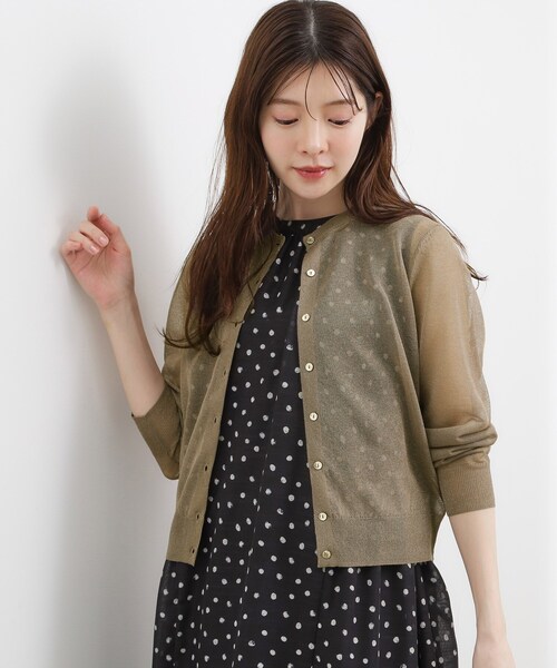 grove（グローブ）の「【洗える/名品】大人の透け感、シアーカーディガン（カーディガン/ボレロ・レディース・ブラウン系/ブラック/グレー/オフホワイト/サックスブルー/オレンジ系・02/03/04/05/01）」の21枚目の写真