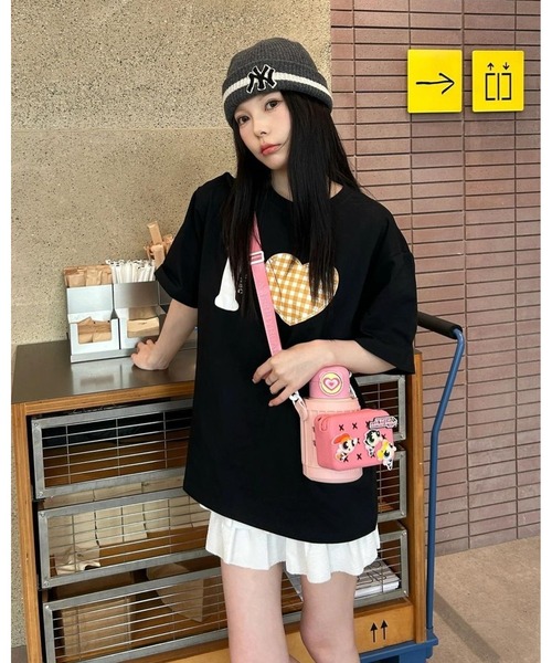 inst.ALL(インストール)の「ハートチェックプリントTシャツ(Tシャツ/カットソー・レディース・ブラック・M/LL)」の5枚目の写真