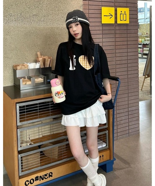 inst.ALL(インストール)の「ハートチェックプリントTシャツ(Tシャツ/カットソー・レディース・ブラック・M/LL)」の6枚目の写真