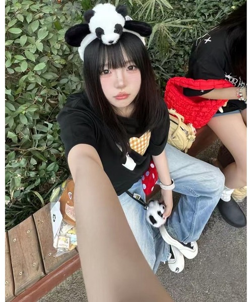 inst.ALL(インストール)の「ハートチェックプリントTシャツ(Tシャツ/カットソー・レディース・ブラック・M/LL)」の14枚目の写真