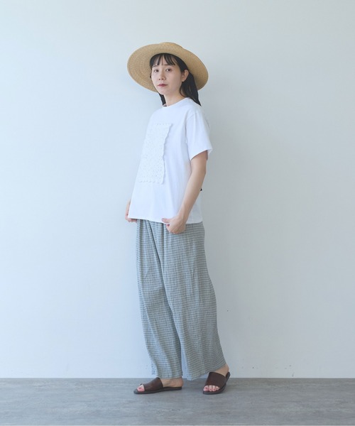 yuni(ユニ )の「高島ちぢみマルチボーダーeasy pants(その他パンツ・レディース・ベージュ/ブルー・FREE)」の16枚目の写真