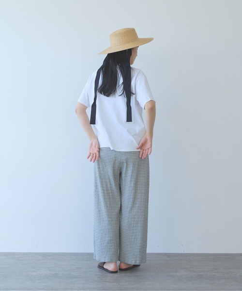 yuni(ユニ )の「高島ちぢみマルチボーダーeasy pants(その他パンツ・レディース・ベージュ/ブルー・FREE)」の17枚目の写真