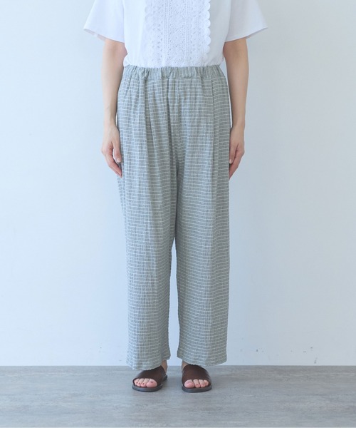 yuni(ユニ )の「高島ちぢみマルチボーダーeasy pants(その他パンツ・レディース・ベージュ/ブルー・FREE)」の21枚目の写真