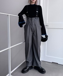 CFT.（シフト）の「ストライプダブルウエストサロペットパンツ（サロペット/オーバーオール）」