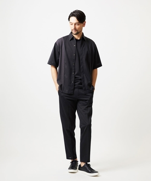 MICHEL KLEIN HOMME (ミッシェルクランオム)の「【セットアップ】異素材コンビ半袖シャツ(シャツ/ブラウス・メンズ・ダークグレー/ブルー・MEDIUM/LARGE/X-LARGE)」の12枚目の写真