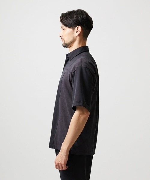 MICHEL KLEIN HOMME (ミッシェルクランオム)の「【セットアップ】異素材コンビ半袖シャツ(シャツ/ブラウス・メンズ・ダークグレー/ブルー・MEDIUM/LARGE/X-LARGE)」の14枚目の写真