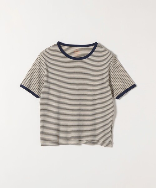 Healthknit(ヘルスニット)の「Healthknit:〈洗濯機可能〉リブ ボーダー TEE(Tシャツ/カットソー・レディース・ベージュ/イエロー・ONE SIZE)」の5枚目の写真