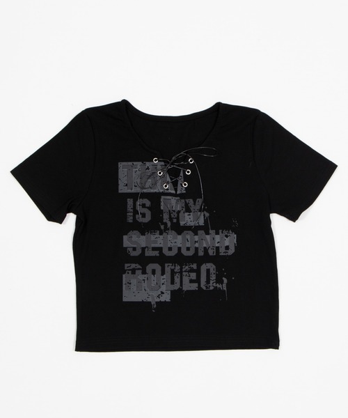 dispark(ディスパーク)の「DISPARK/【26年春新作】/レースアップグランジロゴT(Tシャツ/カットソー・レディース・ホワイト/ブラック・FREE)」の12枚目の写真