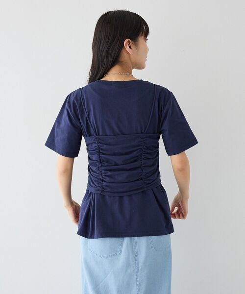 CRAFT STANDARD BOUTIQUE(クラフトスタンダードブティック)の「2点セット ビスチェレイヤードプルオーバー(Tシャツ/カットソー・レディース・杢グレー/ネイビー・FREE)」の8枚目の写真