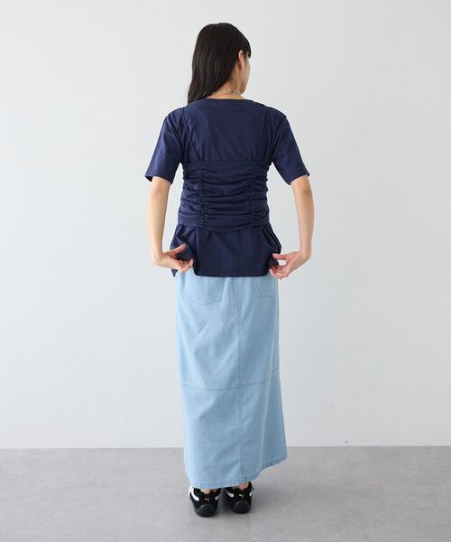 CRAFT STANDARD BOUTIQUE(クラフトスタンダードブティック)の「2点セット ビスチェレイヤードプルオーバー(Tシャツ/カットソー・レディース・杢グレー/ネイビー・FREE)」の11枚目の写真