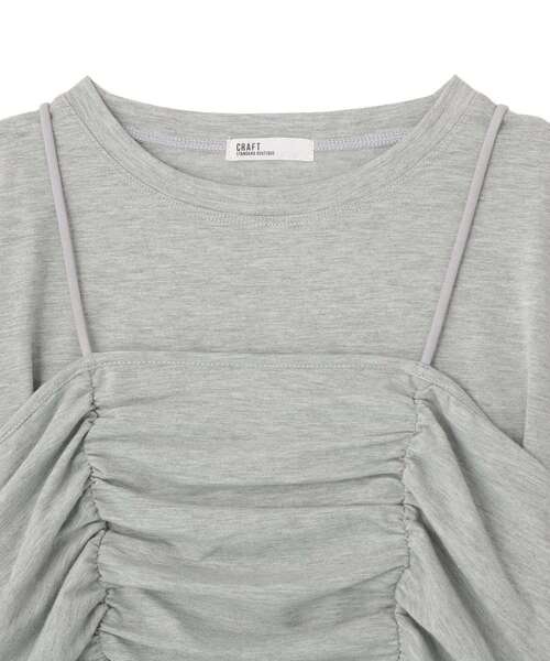 CRAFT STANDARD BOUTIQUE(クラフトスタンダードブティック)の「2点セット ビスチェレイヤードプルオーバー(Tシャツ/カットソー・レディース・杢グレー/ネイビー・FREE)」の19枚目の写真