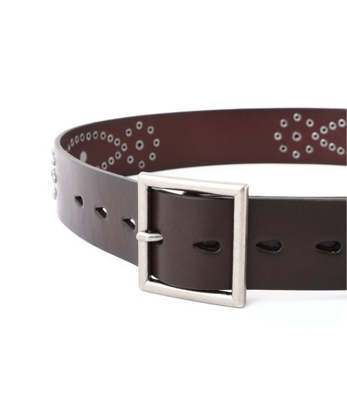 AVIREX(アヴィレックス)の「《直営店限定》STUDS BELT(ベルト・レディース・ブラック/ダークブラウン・F)」の4枚目の写真