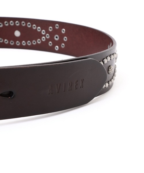 AVIREX(アヴィレックス)の「《直営店限定》STUDS BELT(ベルト・レディース・ブラック/ダークブラウン・F)」の5枚目の写真
