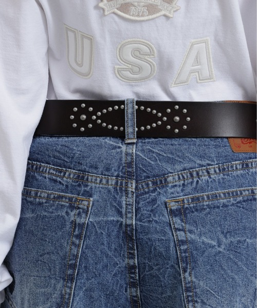 AVIREX(アヴィレックス)の「《直営店限定》STUDS BELT(ベルト・レディース・ブラック/ダークブラウン・F)」の10枚目の写真