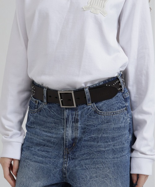 AVIREX(アヴィレックス)の「《直営店限定》STUDS BELT(ベルト・レディース・ブラック/ダークブラウン・F)」の9枚目の写真