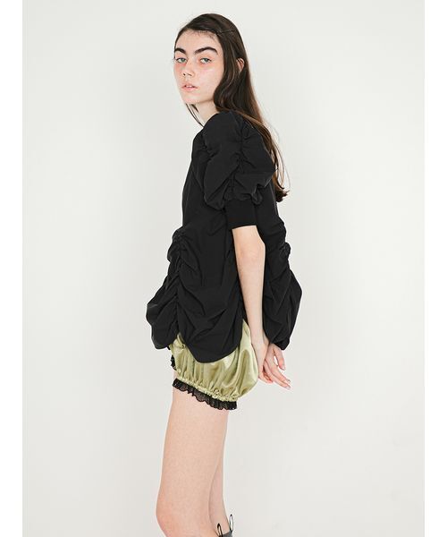 SORIN（ソリン　）の「Puffed Sleeves Gathered Blouse/パフスリーブ ギャザーブラウス（シャツ/ブラウス・レディース・ブラック/ホワイト/ミント・38）」の15枚目の写真