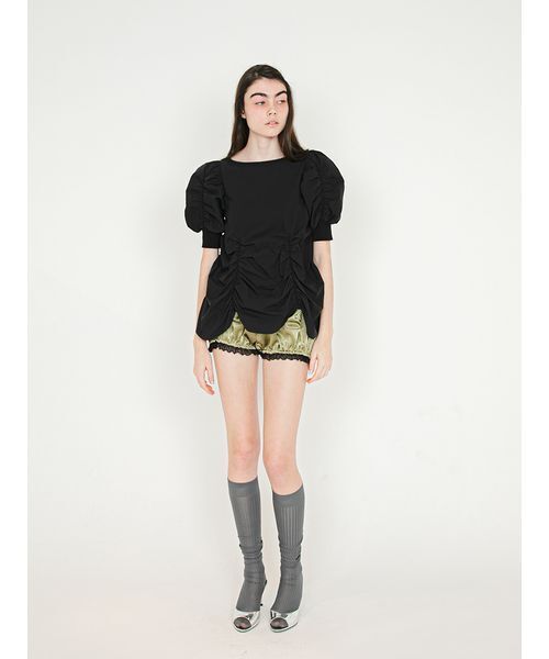 SORIN（ソリン　）の「Puffed Sleeves Gathered Blouse/パフスリーブ ギャザーブラウス（シャツ/ブラウス・レディース・ブラック/ホワイト/ミント・38）」の18枚目の写真