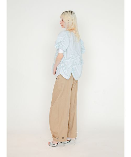 SORIN（ソリン　）の「Puffed Sleeves Gathered Blouse/パフスリーブ ギャザーブラウス（シャツ/ブラウス・レディース・ブラック/ホワイト/ミント・38）」の9枚目の写真