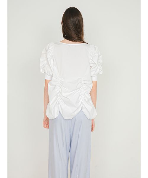 SORIN（ソリン　）の「Puffed Sleeves Gathered Blouse/パフスリーブ ギャザーブラウス（シャツ/ブラウス・レディース・ブラック/ホワイト/ミント・38）」の11枚目の写真