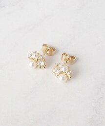 パール調ビジューピアス