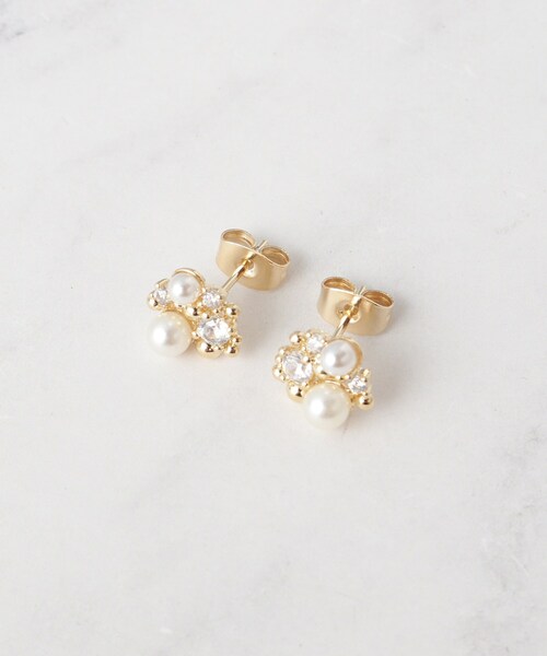 couture brooch(クチュールブローチ)の「パール調ビジューピアス(ピアス(両耳用)・レディース・ゴールド・00)」の1枚目の写真
