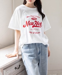 CLEAR BASIC | 【4色展開】カレッジロゴビックTシャツ［骨格ナチュラル／カジュアル／ストリート／ラフ／メンズライク］(Tシャツ/カットソー)