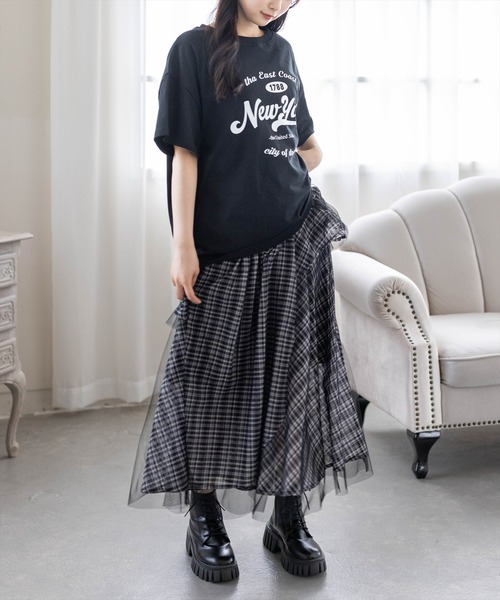 CLEAR BASIC（クリアベーシック）の「【4色展開】カレッジロゴビックTシャツ［骨格ナチュラル／カジュアル／ストリート／ラフ／メンズライク］（Tシャツ/カットソー・レディース・イエロー/ホワイト系その他/ブラック/ホワイト系その他2・F）」の16枚目の写真