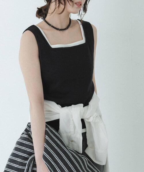 URBAN RESEARCH Sonny Label(アーバンリサーチサニーレーベル)の「『UR TECH ひやサラクール』スクエアネックタンクトップ(タンクトップ・レディース・ブラウン/オフホワイト/ブラック・FREE)」の2枚目の写真