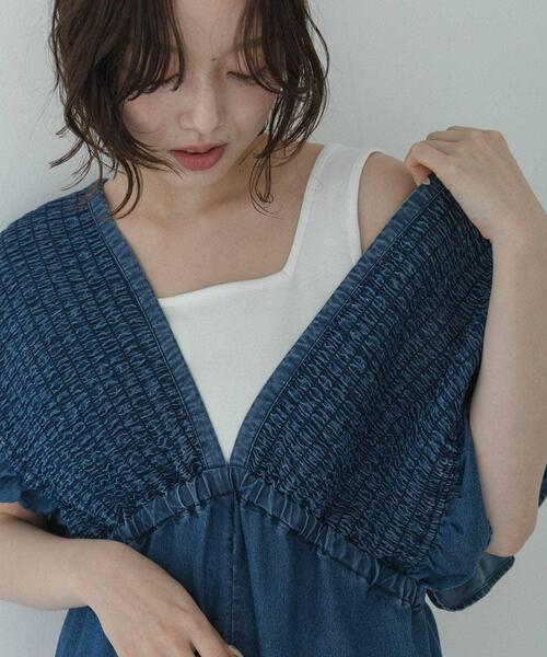 URBAN RESEARCH Sonny Label(アーバンリサーチサニーレーベル)の「『UR TECH ひやサラクール』スクエアネックタンクトップ(タンクトップ・レディース・ブラウン/オフホワイト/ブラック・FREE)」の4枚目の写真
