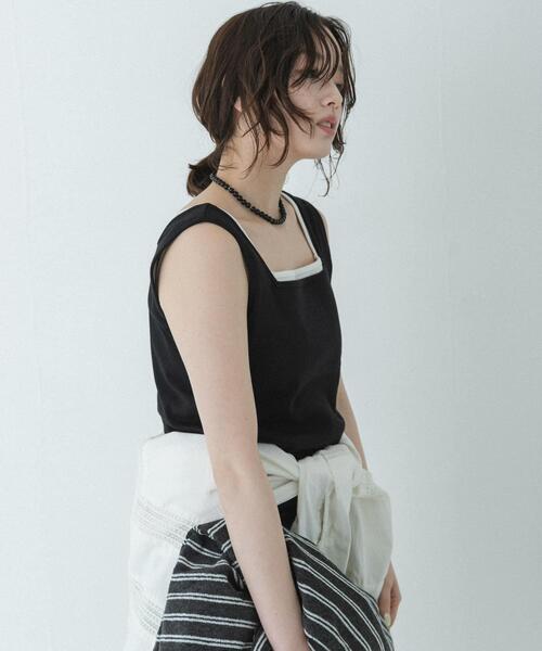 URBAN RESEARCH Sonny Label(アーバンリサーチサニーレーベル)の「『UR TECH ひやサラクール』スクエアネックタンクトップ(タンクトップ・レディース・ブラウン/オフホワイト/ブラック・FREE)」の12枚目の写真