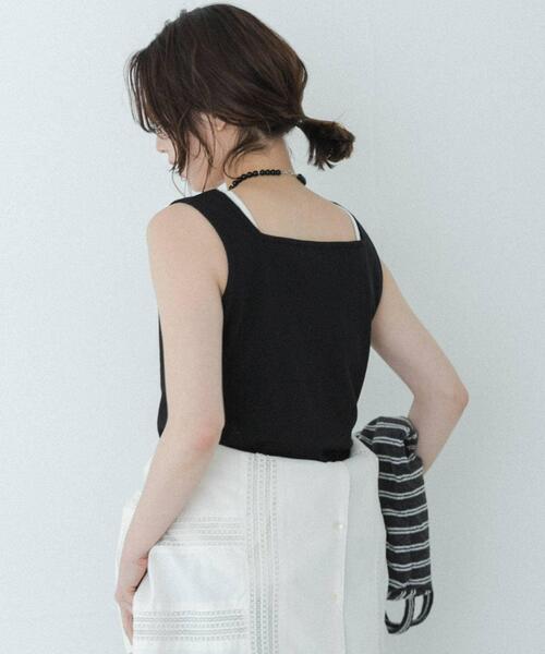 URBAN RESEARCH Sonny Label(アーバンリサーチサニーレーベル)の「『UR TECH ひやサラクール』スクエアネックタンクトップ(タンクトップ・レディース・ブラウン/オフホワイト/ブラック・FREE)」の13枚目の写真