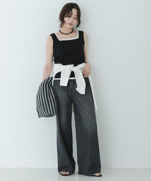 URBAN RESEARCH Sonny Label(アーバンリサーチサニーレーベル)の「『UR TECH ひやサラクール』スクエアネックタンクトップ(タンクトップ・レディース・ブラウン/オフホワイト/ブラック・FREE)」の14枚目の写真