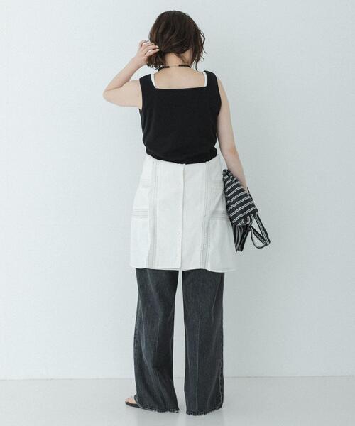 URBAN RESEARCH Sonny Label(アーバンリサーチサニーレーベル)の「『UR TECH ひやサラクール』スクエアネックタンクトップ(タンクトップ・レディース・ブラウン/オフホワイト/ブラック・FREE)」の15枚目の写真