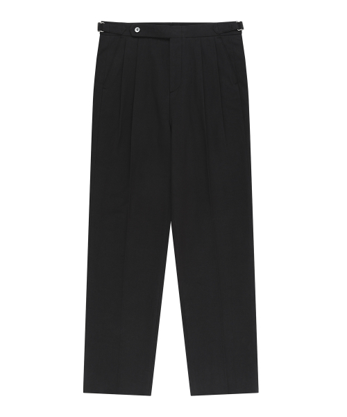 BELLIEF(ベリーフ)の「Essential Linen Cotton Twill Adjust 2-Pleated Relaxed Chino (Black)(その他パンツ・メンズ・その他・LARGE/MEDIUM/X-LARGE)」の1枚目の写真
