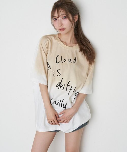 RAY CASSIN(レイカズン)の「ロゴルーズビッグTシャツ(Tシャツ/カットソー・レディース・ホワイト系その他2/ホワイト系その他3/ブラック系その他2/ライトグレー・FREE)」の2枚目の写真