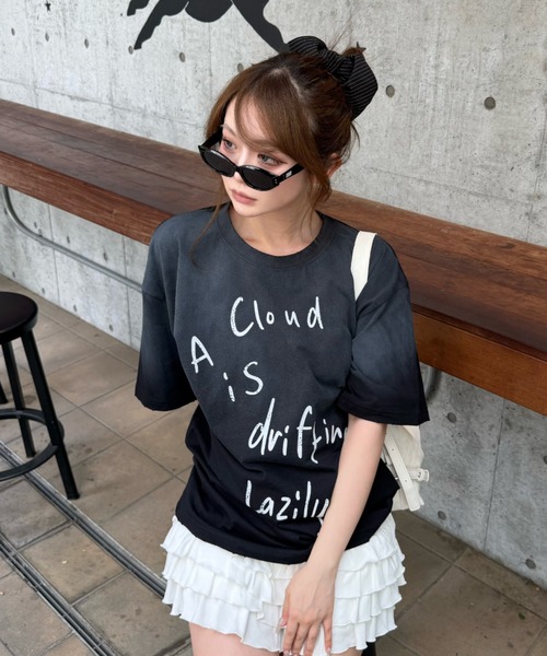 RAY CASSIN(レイカズン)の「ロゴルーズビッグTシャツ(Tシャツ/カットソー・レディース・ホワイト系その他2/ホワイト系その他3/ブラック系その他2/ライトグレー・FREE)」の3枚目の写真
