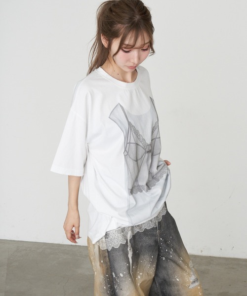 RAY CASSIN(レイカズン)の「ロゴルーズビッグTシャツ(Tシャツ/カットソー・レディース・ホワイト系その他2/ホワイト系その他3/ブラック系その他2/ライトグレー・FREE)」の12枚目の写真