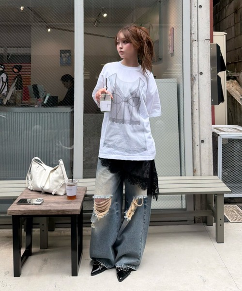 RAY CASSIN(レイカズン)の「ロゴルーズビッグTシャツ(Tシャツ/カットソー・レディース・ホワイト系その他2/ホワイト系その他3/ブラック系その他2/ライトグレー・FREE)」の8枚目の写真