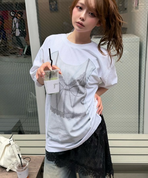 RAY CASSIN(レイカズン)の「ロゴルーズビッグTシャツ(Tシャツ/カットソー・レディース・ホワイト系その他2/ホワイト系その他3/ブラック系その他2/ライトグレー・FREE)」の7枚目の写真