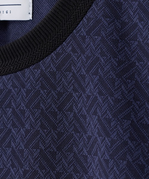 UNION STATION(ユニオンステーション)の「ジオメトリックジャガードTシャツ<ストレッチ・マシンウォッシャブル>(Tシャツ/カットソー・メンズ・ネイビー/チャコールグレー/ホワイト・L/M/LL)」の15枚目の写真
