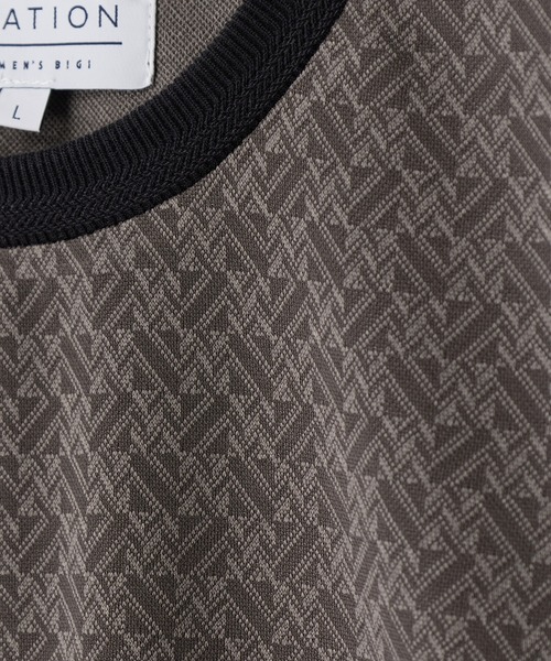 UNION STATION(ユニオンステーション)の「ジオメトリックジャガードTシャツ<ストレッチ・マシンウォッシャブル>(Tシャツ/カットソー・メンズ・ネイビー/チャコールグレー/ホワイト・L/M/LL)」の16枚目の写真